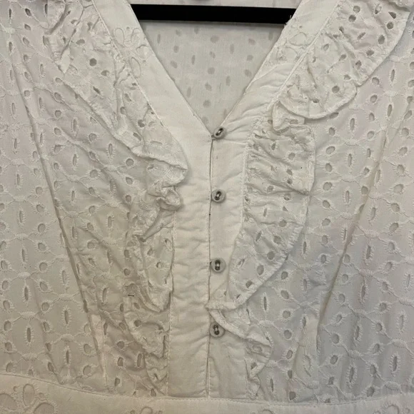 Walter Baker White Eyelet Ruffled Tiered Mini Dress - Picture 4 of 7